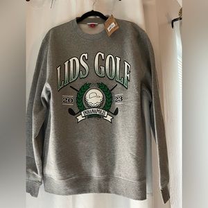New with tags “Mitchell and Ness” men’s large sweatshirt grey with Lids golf